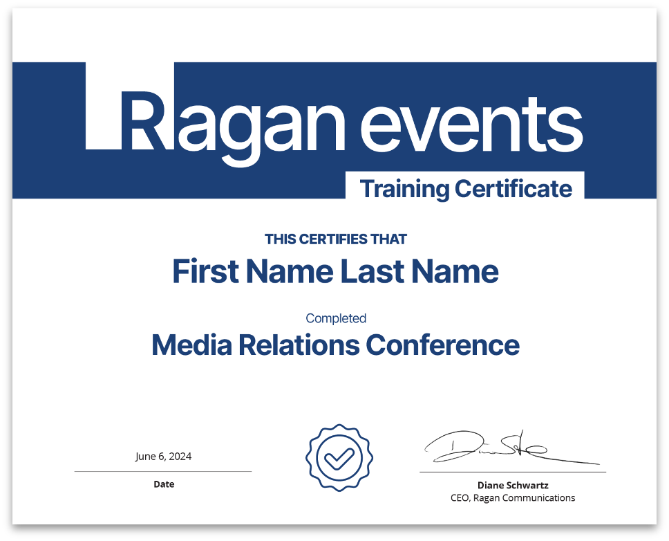 Media Relations Conference Certificate